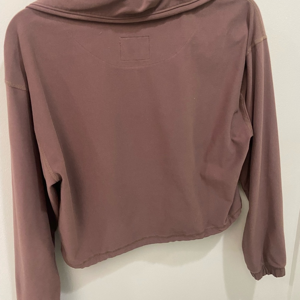 Half-Zip Cropped Pullover Jacket - Dusty Mauve Ab… - image 4